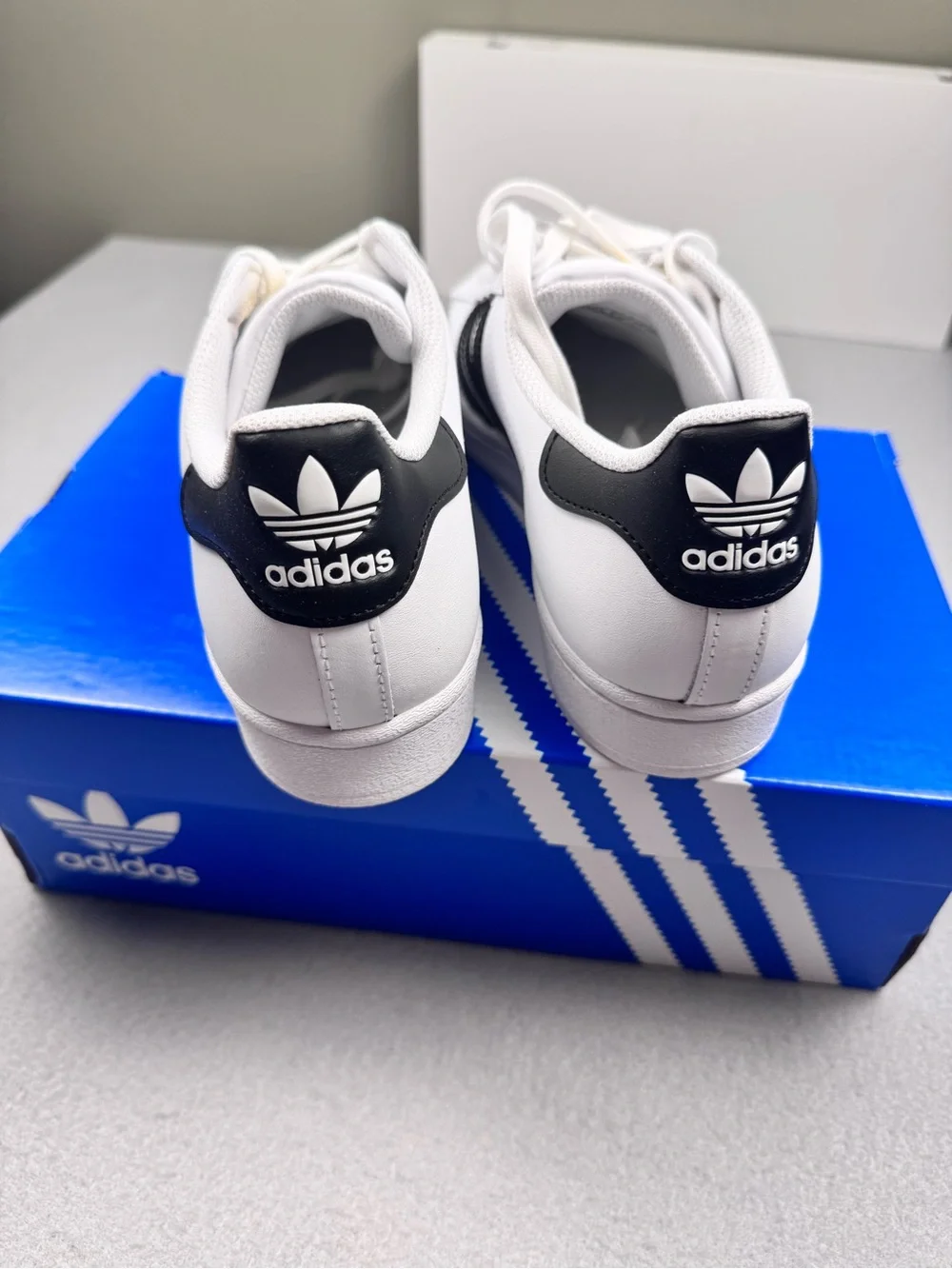 adidas White and Black Superstar Casual Sneakers